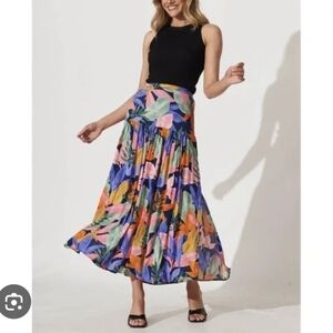 Anthropologie Colorful Floral Maxi Skirt